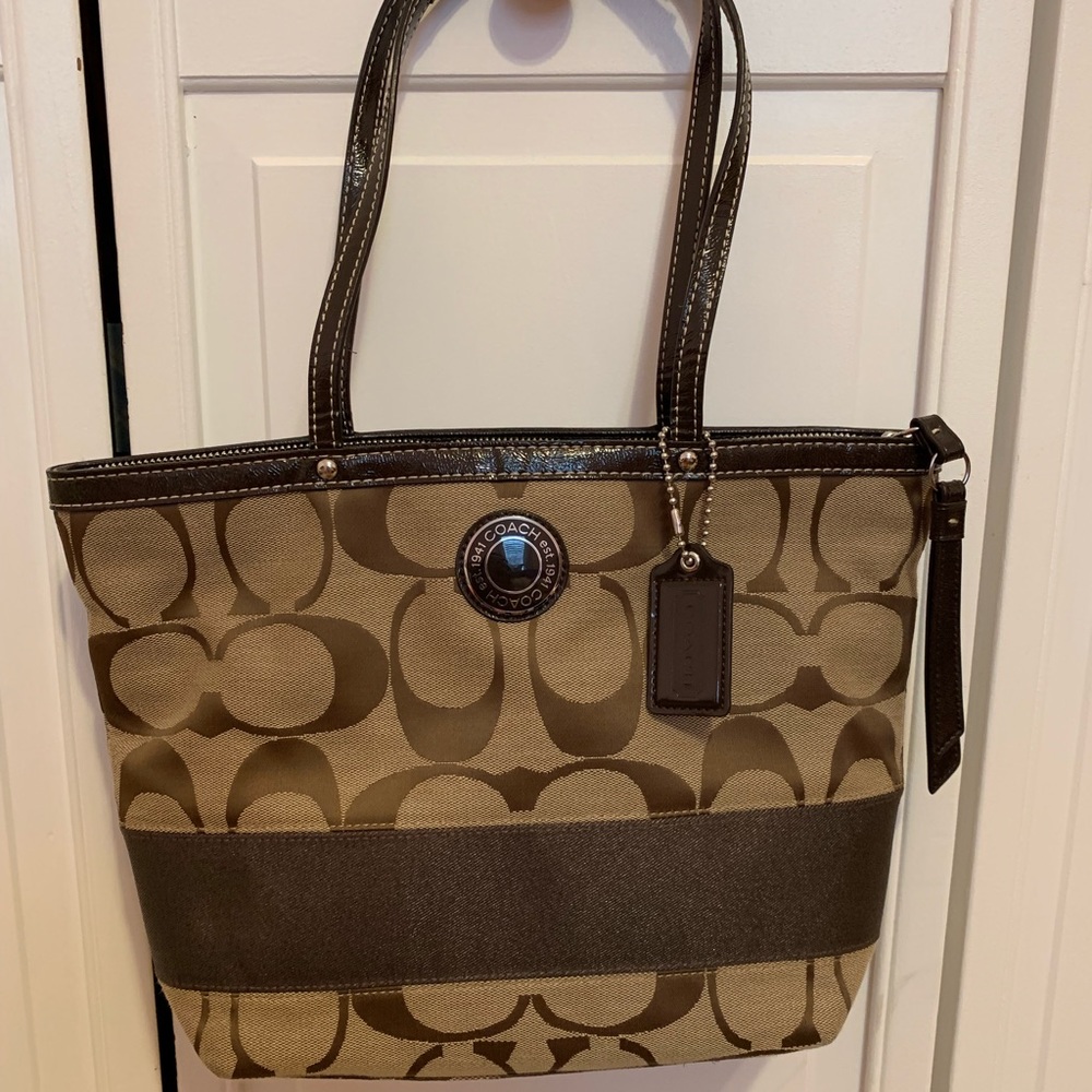 Authentic Coach Signature Tote Handbag